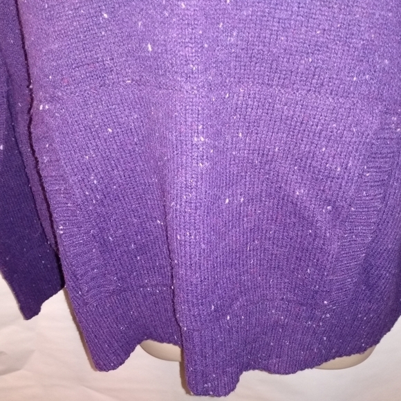 Relativity Pullover Sweater, XL, Purple with gray specks, front pocket,pre-owned - Picture 3 of 8